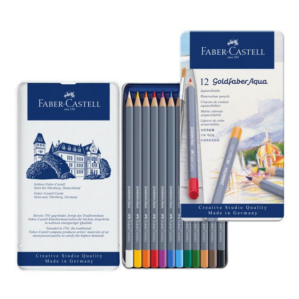 12 crayons de couleur aquarellable Goldfaber Aqua