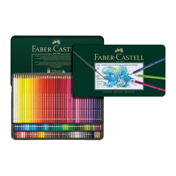 Boîte en métal de 120 crayons de couleur aquarellables Albrecht Dürer
