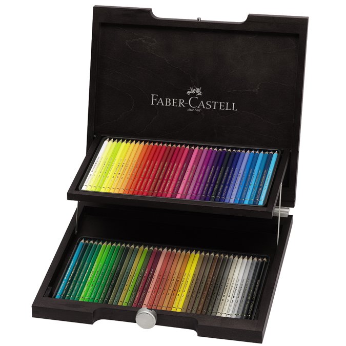 Coffret en bois de 72 crayons de couleur Polychromos