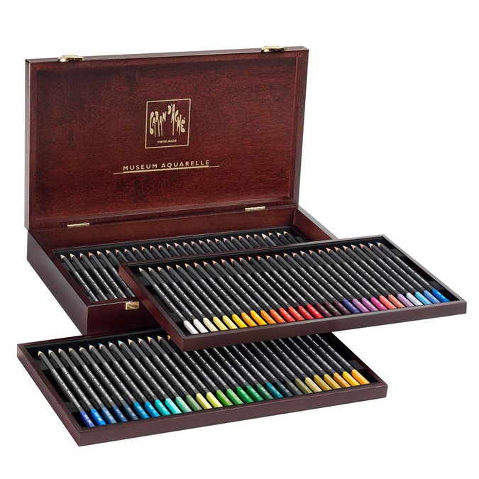 Coffret cadeau en bois de 80 crayons MUSEUM Aquarelle