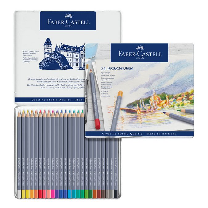 24 crayons de couleur aquarellables GoldFaber Aqua