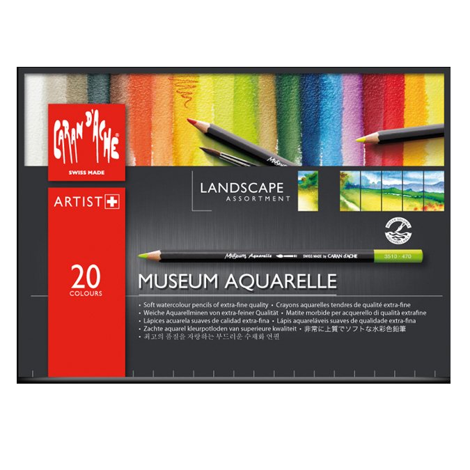 Assortiment de 20 crayons Museum aquarellables - Paysage