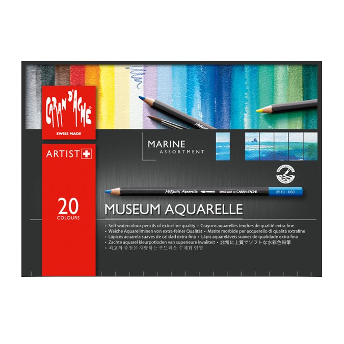 Assortiment de 20 crayons Museum aquarellables - Marine