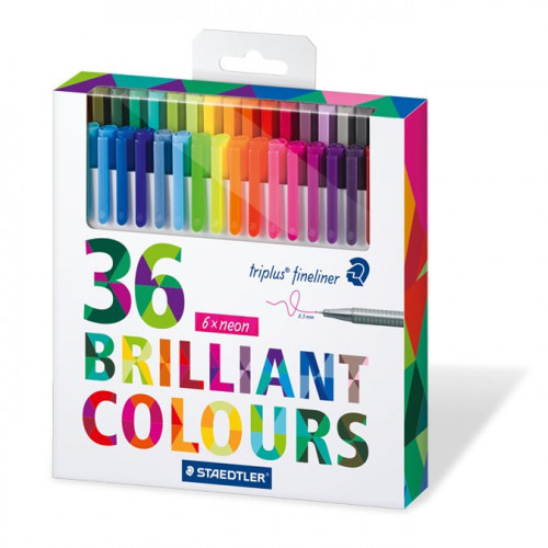 36 feutres Triplus Fineliner 0.3 mm