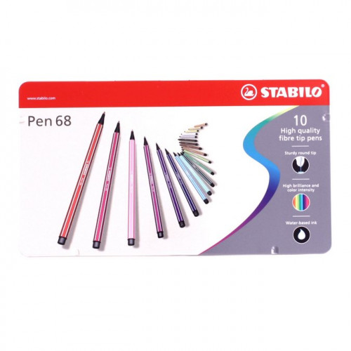 ColorParade de 20 feutres de dessin STABILO Pen 68 boîtier gris/fuchsia -  BuroStock Guyane