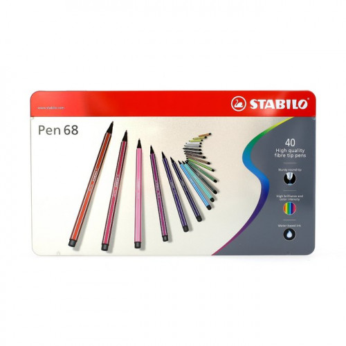 Feutres Stabilo Pen 68 - 40 couleurs assorties