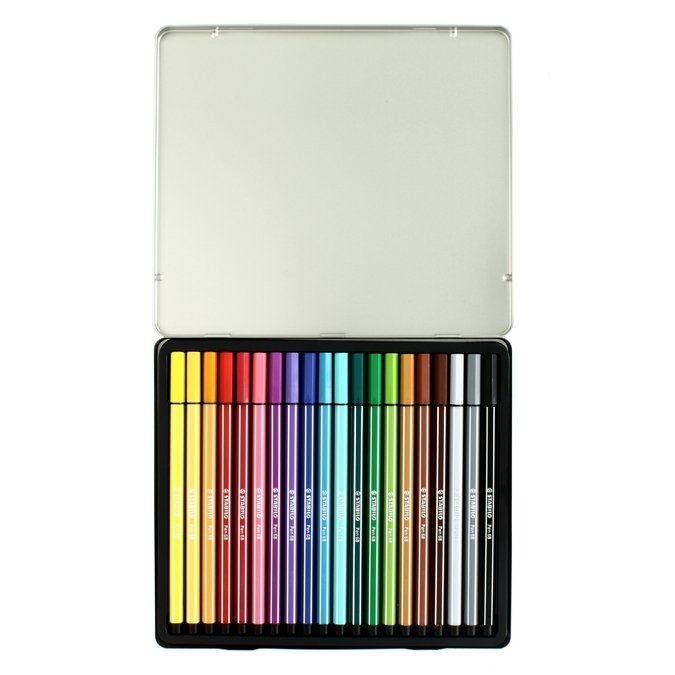 Feutres Stabilo Pen 68 - 20 couleurs assorties - Scrapmalin