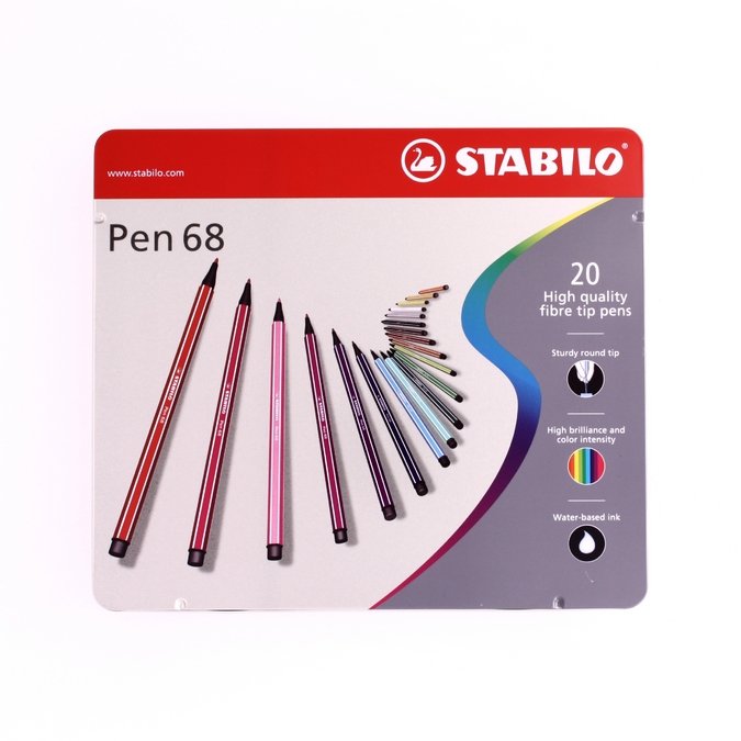 Feutres Stabilo Pen 68 - 20 couleurs assorties - Scrapmalin