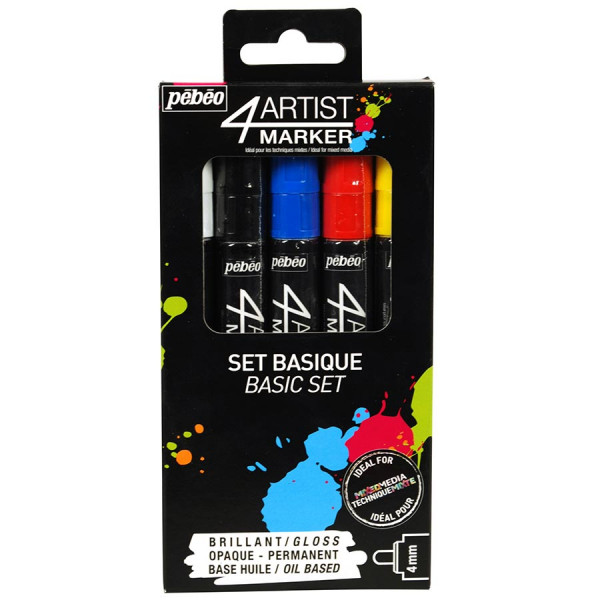 4Artist Marker - Set Basique - 5 marqueurs (4 mm)