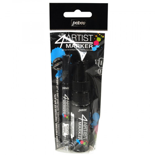 4Artist Marker - Set Duo - 2 mm et 8 mm - noir