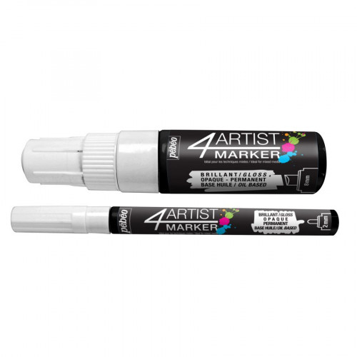 4Artist Marker - Set Duo - 2 mm et 8 mm - blanc