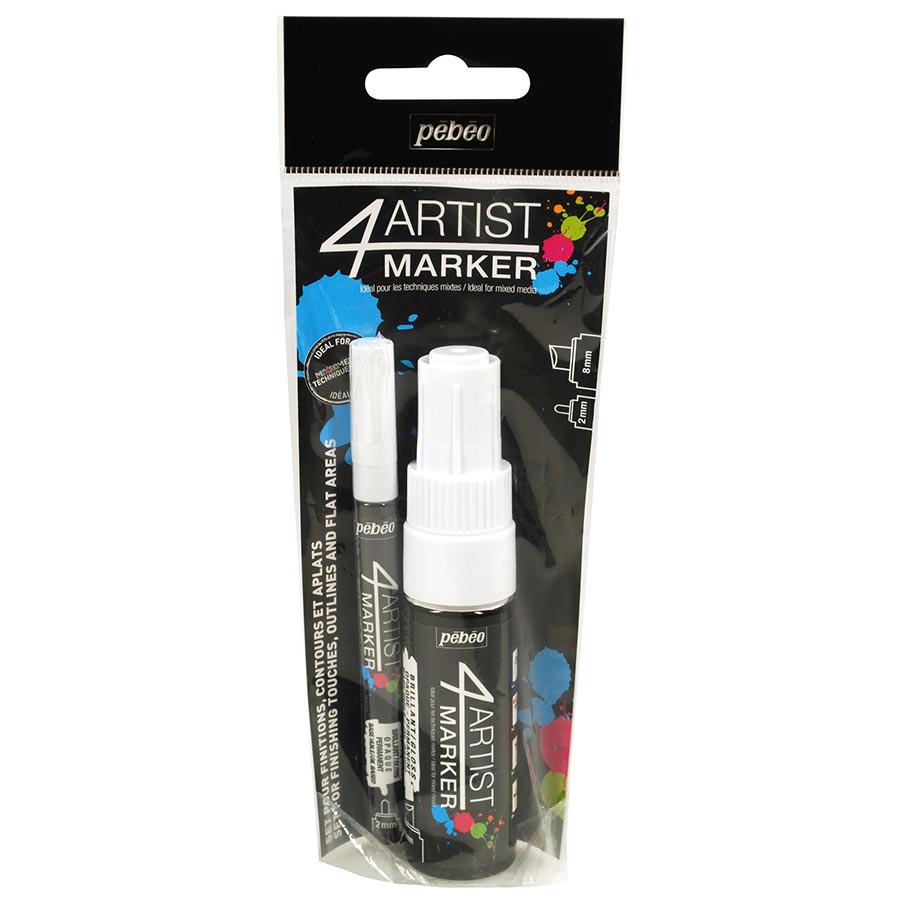 4Artist Marker - Set Duo - 2 mm et 8 mm - blanc