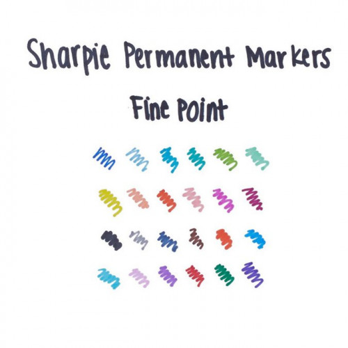 Sharpie Marqueurs permanents, noir, pointe fine, 5/paq