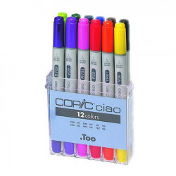 Marqueur à alcool double-pointe Ciao Set Basic 12 couleurs