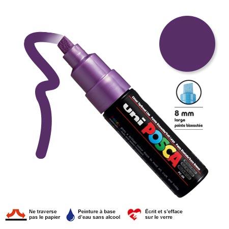 Marqueur Posca pointe biseautée - Trait large 8 mm - Violet