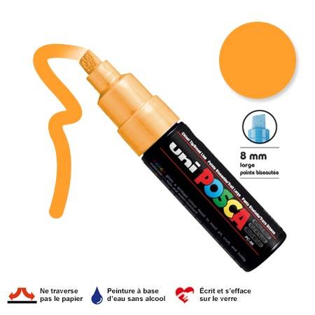 Marqueur Posca pointe biseautée - Trait large 8 mm - Orange