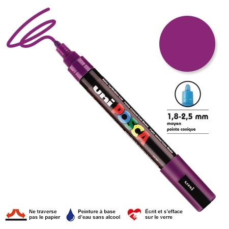 Marqueur Posca pointe conique - Trait moyen 2,5 mm - Violet