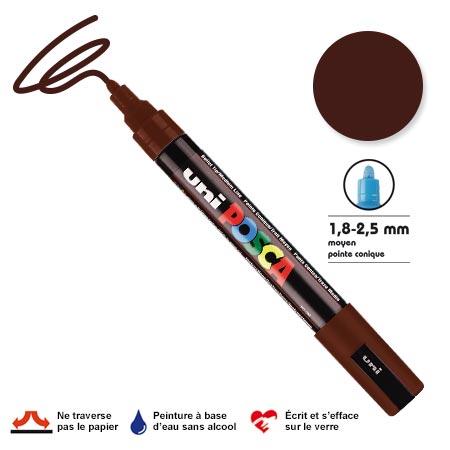 Marqueur Posca pointe conique - Trait moyen 2,5 mm - Marron