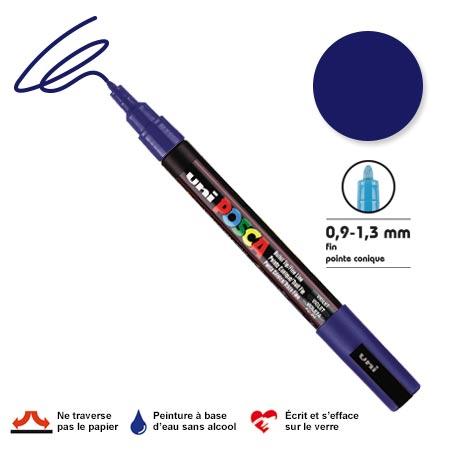 Marqueur Posca pointe conique - Trait fin 0,9-1,5 mm - Bleu foncé
