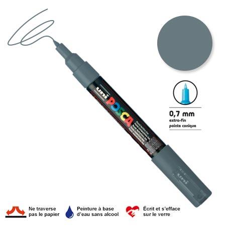 Marqueur Posca pointe conique - Trait extra fin 0.7-1 mm - Gris ardoise