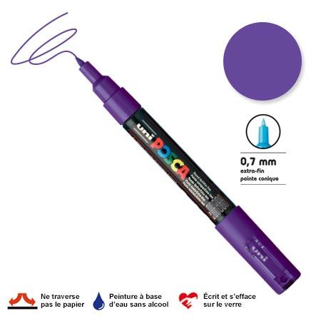 Marqueur Posca pointe conique - Trait extra fin 0.7-1 mm - Violet