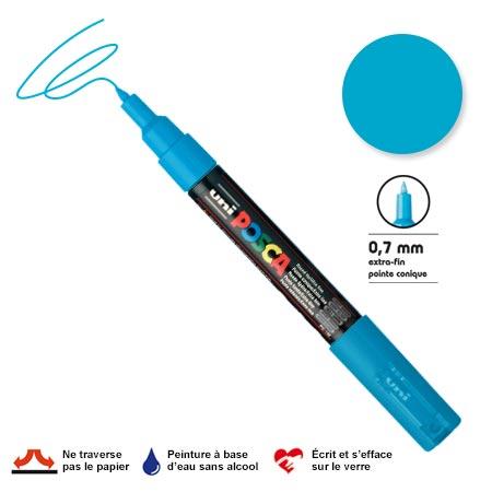 Marqueur Posca pointe conique - Trait extra fin 0.7-1 mm - Bleu clair