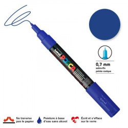 Marqueur Posca pointe conique - Trait extra fin 0.7-1 mm - Bleu foncé