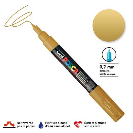 Marqueur Posca pointe conique - Trait extra fin 0.7-1 mm - Or