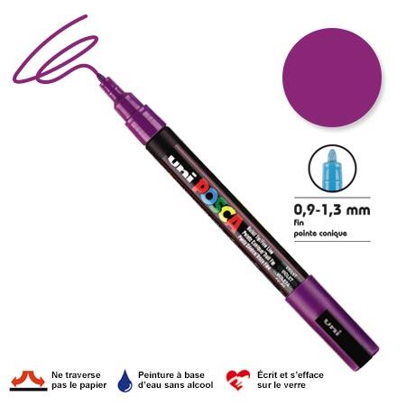 Marqueur Posca pointe conique - Trait fin 0,9-1,5 mm - Violet