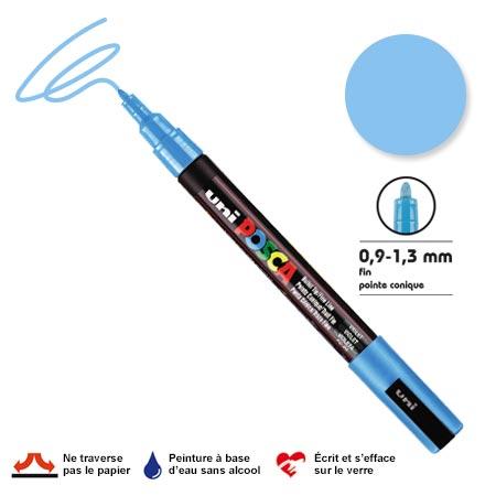 Marqueur Posca pointe conique - Trait fin 0,9-1,5 mm - Bleu clair