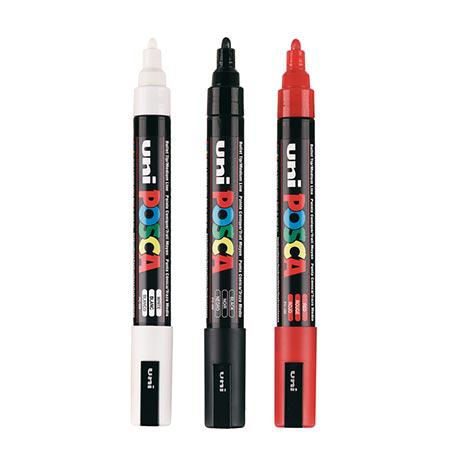 Posca marqueur de peinture PC-5M, set de 8 marqueurs en couleurs basiques  assorties