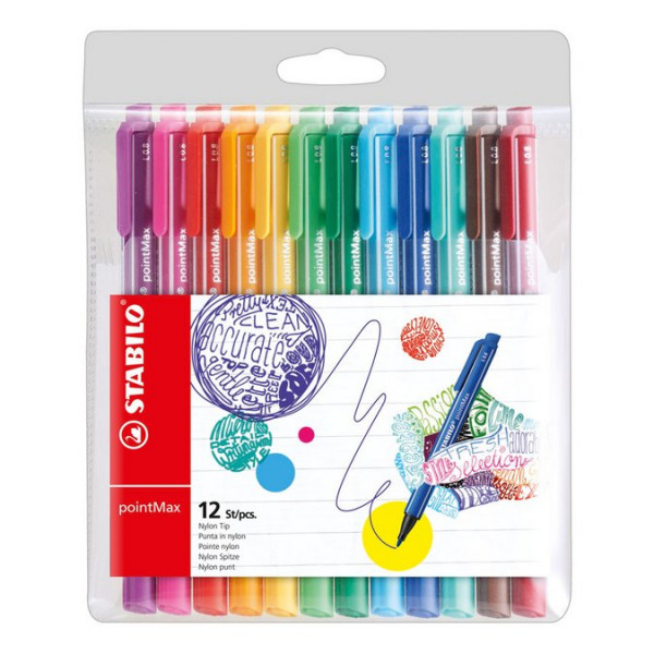 Feutres PointMax - Assortiment de 12 couleurs