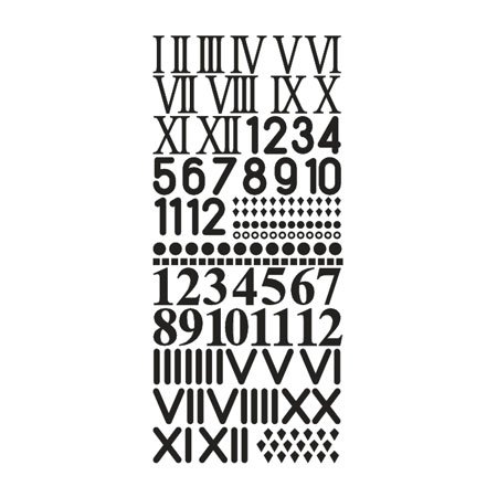 Stickers - Chiffres - XII : 2,2 x 1,9 cm