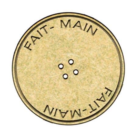 Sujet en bois médium - Bouton Fait-main - 3,4 cm