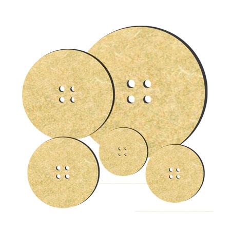 Sujet en bois médium - Cinq boutons - De 1 à 4 cm