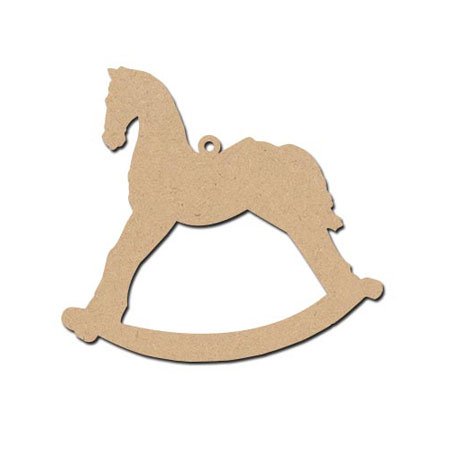 Sujet en bois médium - Cheval à Bascule à Suspendre - 9,7 x 9 cm