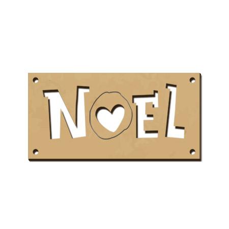 Sujet en bois médium - Plaque Noël - 6 x 3 cm