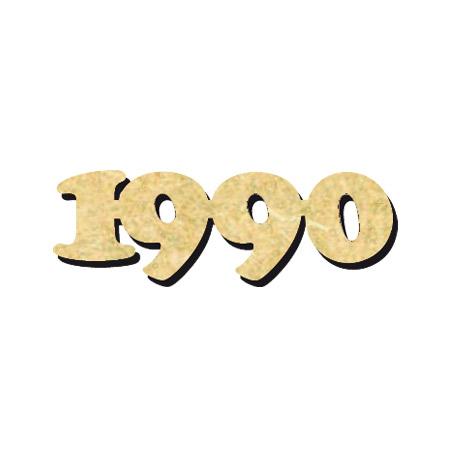 Année 1990 en bois - 3,2 x 1,1 cm