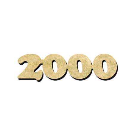 Année 2000 en bois - 3,2 x 1,1 cm