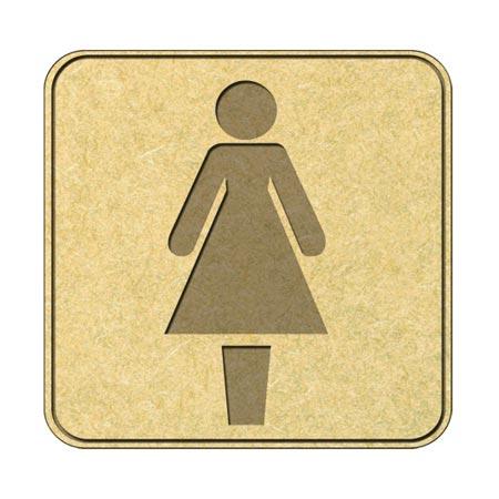 Sujet en bois médium - Panneau signalétique Fille - 3,4*3,5 cm