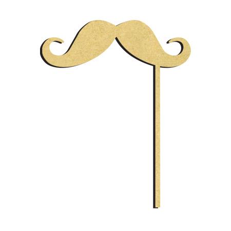 Sujet en bois médium - Moustache baton - 6,7 x 4,8 cm