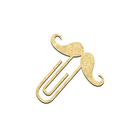 Sujet en bois médium - Trombone Moustache - 3,7 x 3.2 cm