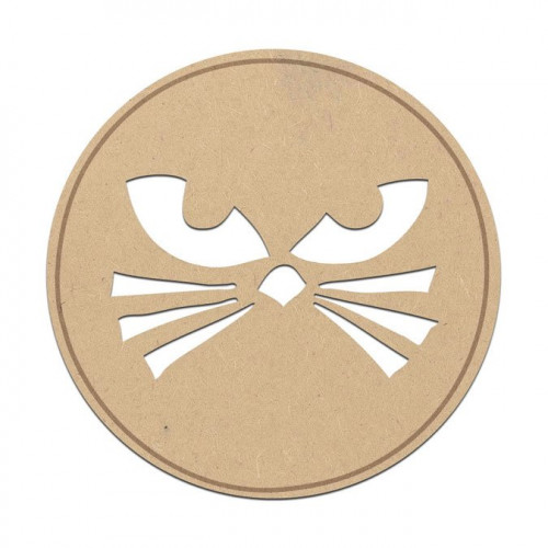 Cachet chat en bois médium - 3,5 cm