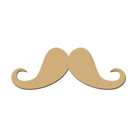 Sujet en bois médium - Petite moustache - 2 x 6 cm