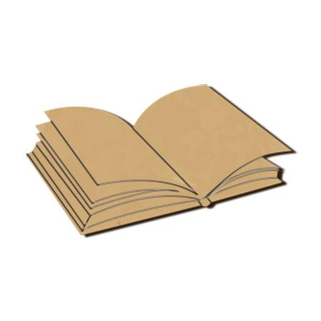 Sujet en bois médium - Livre ouvert - 2,2 x 4,2 cm