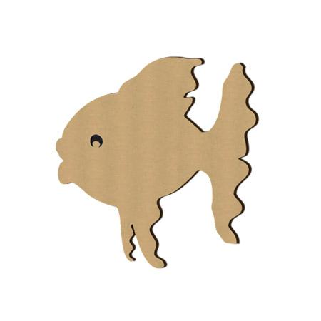 Sujet en bois médium - Poisson exotique - 3 x 3,2 cm