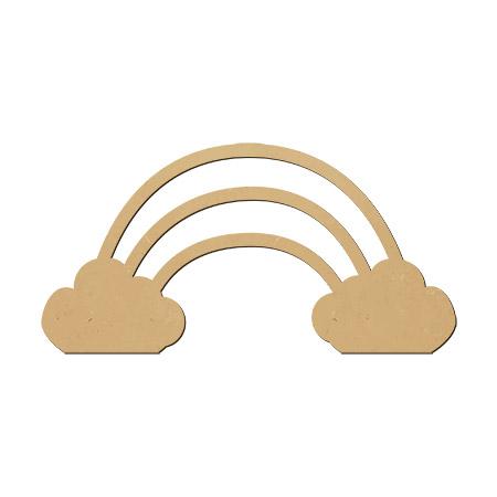 Arc-en-ciel et nuages en bois - 2,3 x 4,5 cm