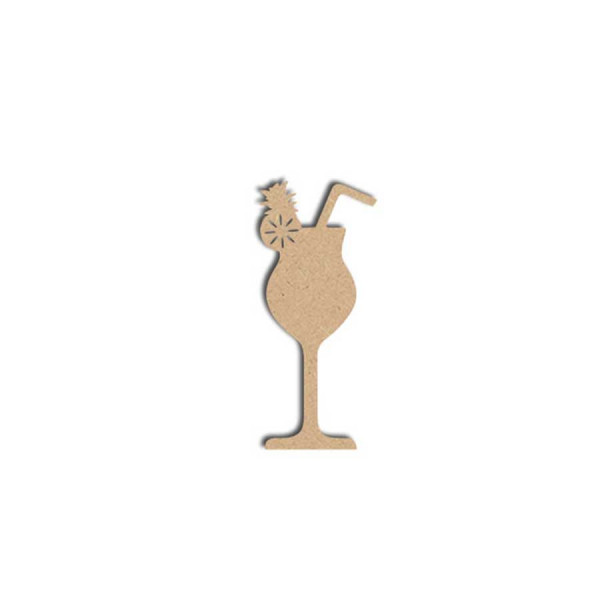 Sujet en bois médium - Cocktail - 5 x 2 cm