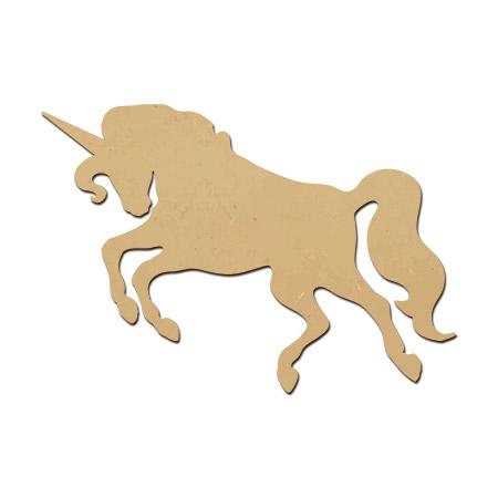 Sujet en bois médium - Licorne - 3,3 x 5,4 cm