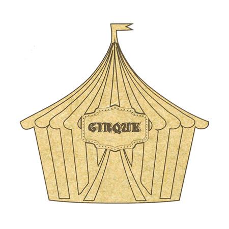 Sujet en bois médium - Chapiteau de cirque  - 7 x 6,2 cm